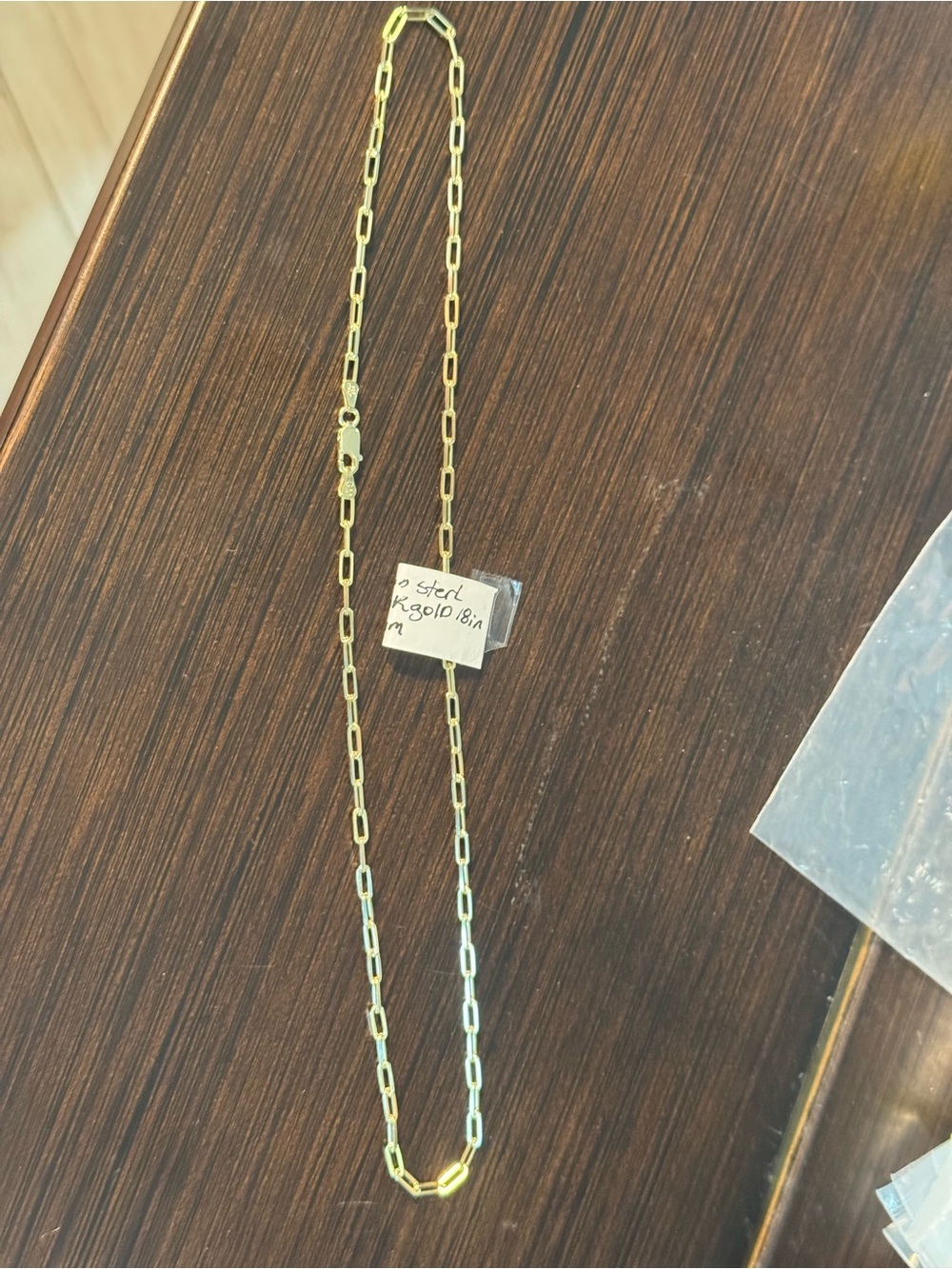 10k over sterling Gold Paperclip Chain Necklace test positive for 10k and 925